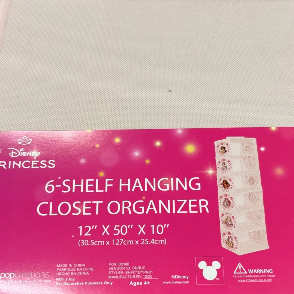 Disney Princess 6-Shelf Hanging Closet Organizer